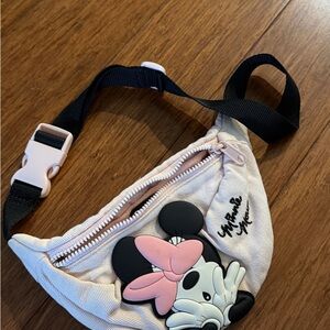 ZARA Disney Minnie Mouse Kids Belt Bag - Pink and White